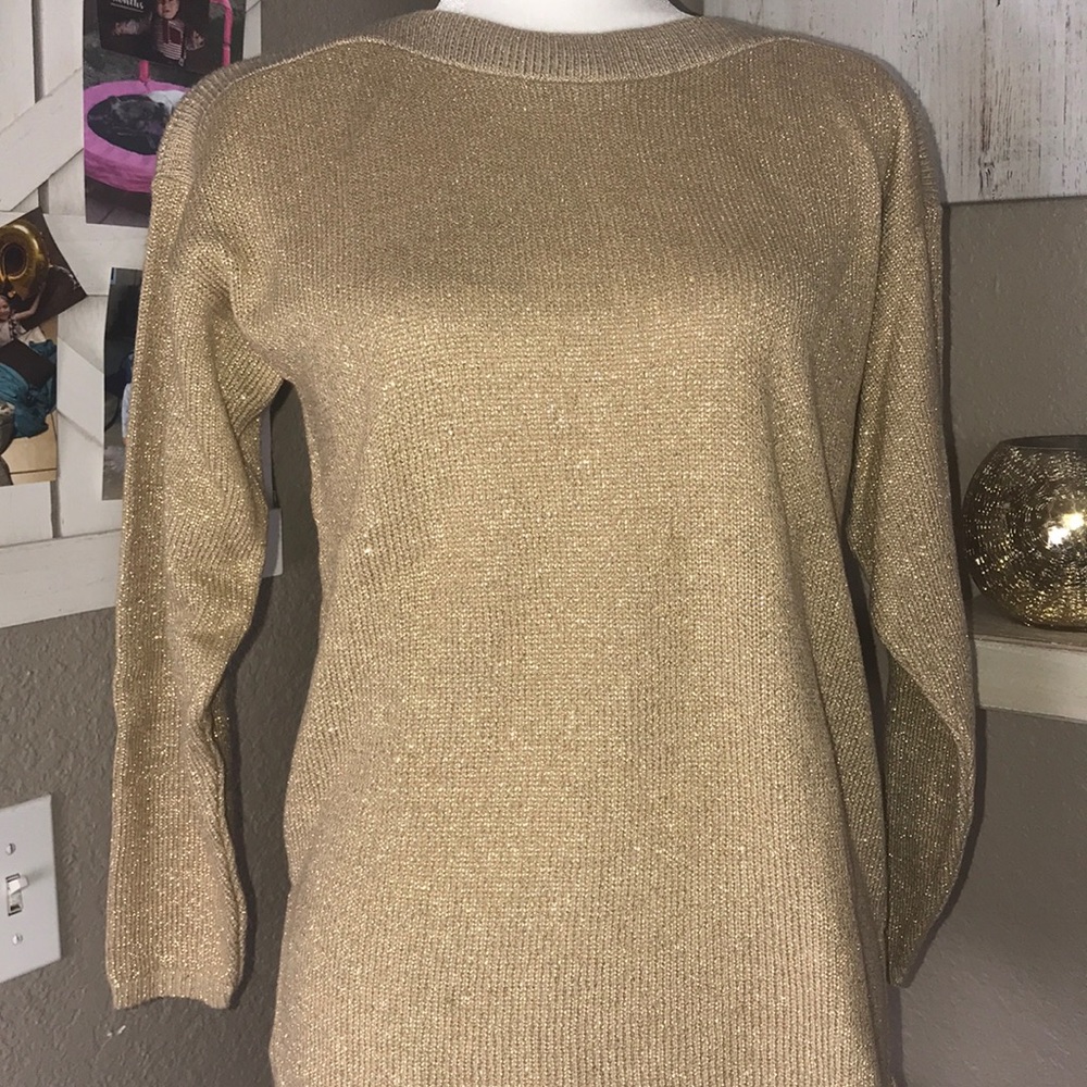 Bedford fair lifestyles gold sweater. Petite small